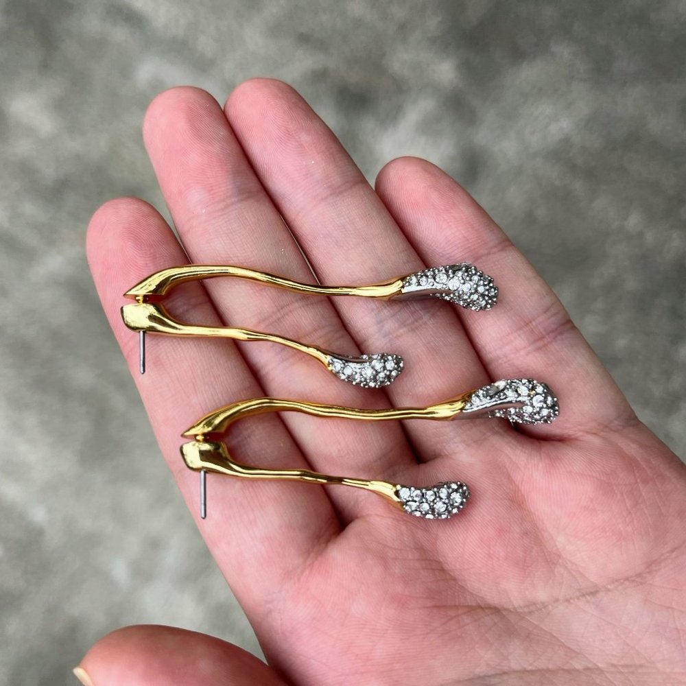 Alexis Bittar Solanales Crystal Front Back Double Drop Earring- Gold-406… - Picture 4 of 13